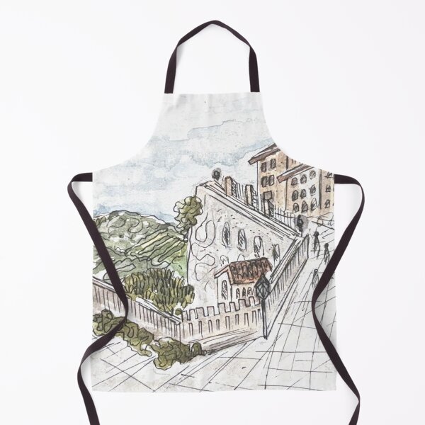 Item preview, Orvieto Street Watercolor Illustration designed and sold by kriti130.
