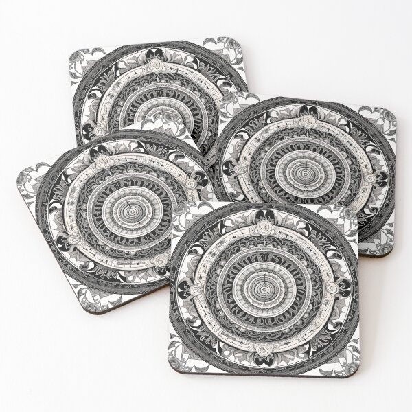 Item preview, Musical Mandala in Black and White with Floral Details designed and sold by MandalasShops.