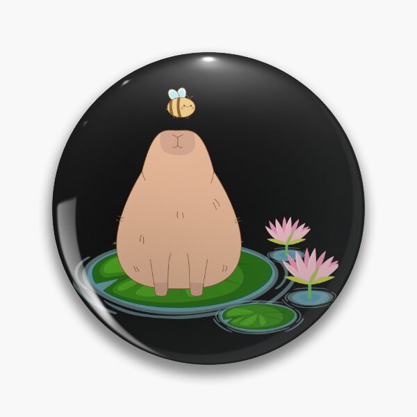 Item preview, Capybara and A Bee Water Lily  designed and sold by CCKimShop.