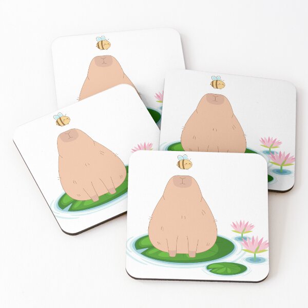 Item preview, Capybara and A Bee Water Lily  designed and sold by CCKimShop.