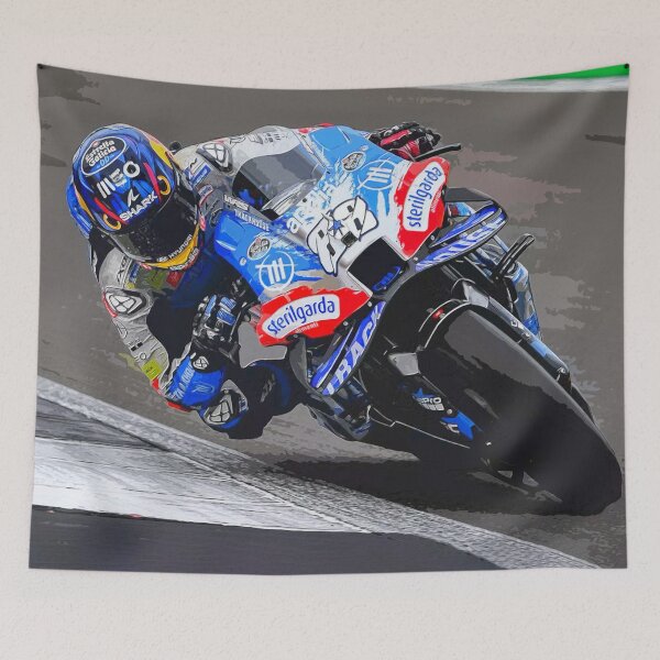 Item preview, Miguel Oliveira racing in the 2024 British Grand Prix watercolor designed and sold by Rodissimus1984.