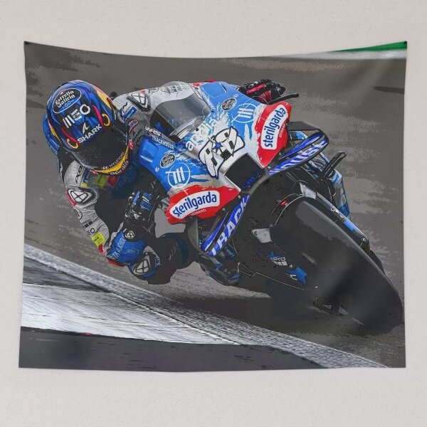 Item preview, Miguel Oliveira racing in the 2024 British Grand Prix abstract designed and sold by Rodissimus1984.