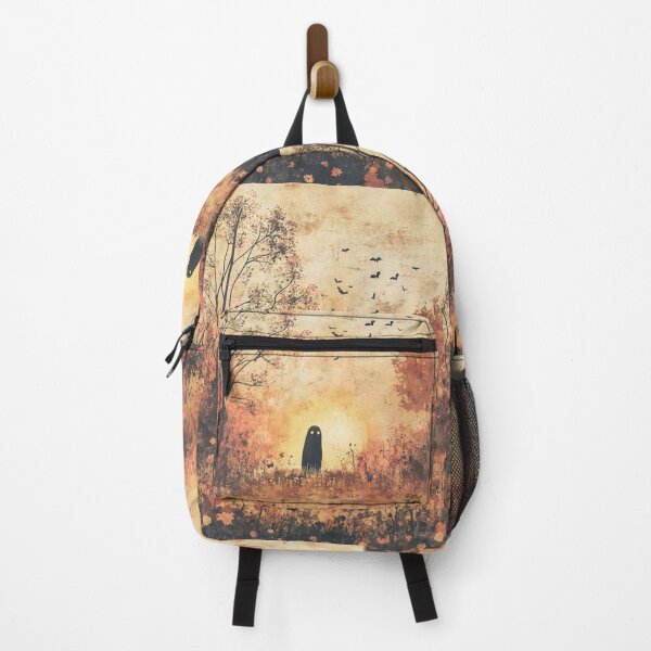 Item preview, Cute Chost Standing in Autumn Meadow in sunset designed and sold by ChuckleSpace.