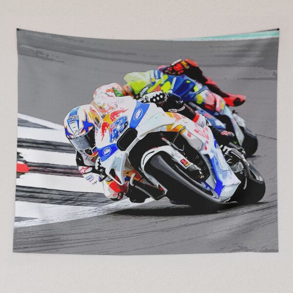 Item preview, Jack Miller fighting in the corners during the 2024 British Grand Prix watercolor designed and sold by Rodissimus1984.