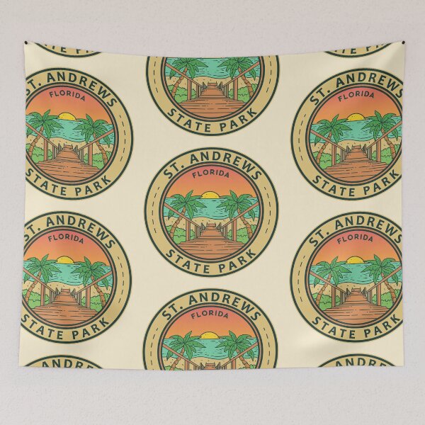 Item preview, St. Andrews State Park Florida Circle Badge designed and sold by KrisSidDesigns.