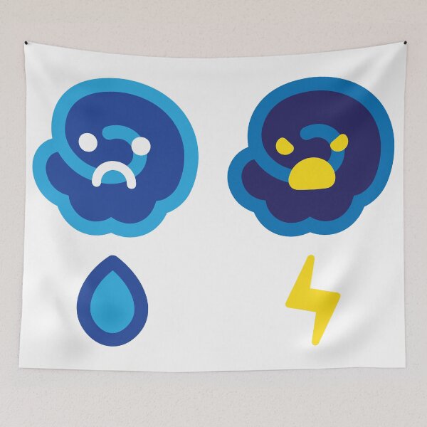 Item preview, Cute Weather Icon Collection: Sunny Smiles & Raindrop Bliss designed and sold by Carsondood.