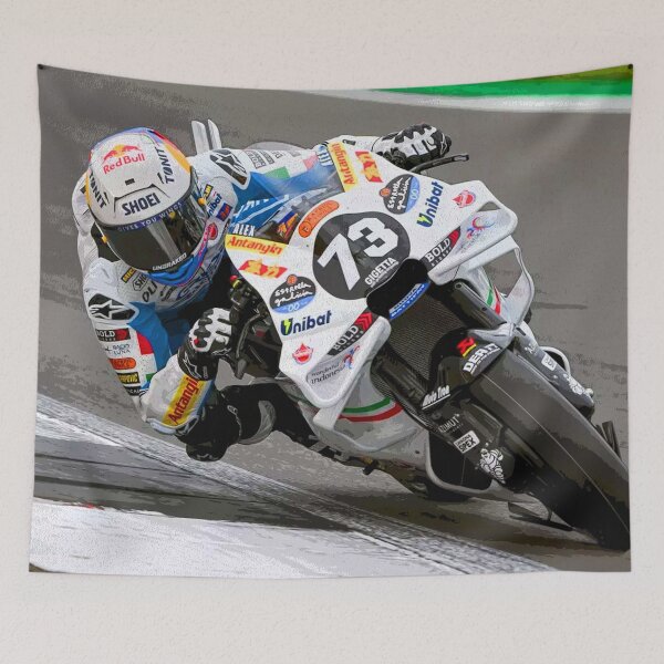 Item preview, Alex Marquez racing in the 2024 British Grand Prix abstract designed and sold by Rodissimus1984.