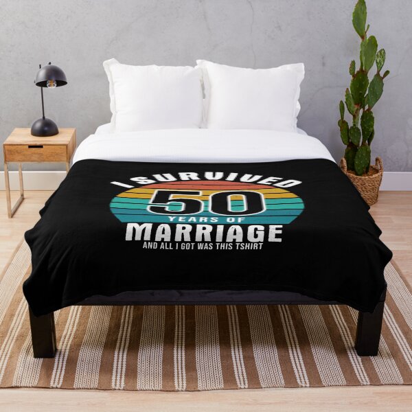 Item preview, 50th Anniversary I Survived 50 Years of Marriage – Husband & Wife T-Shirt designed and sold by designhaunt.