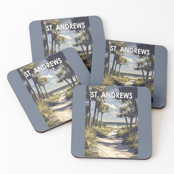 Item preview, St. Andrews State Park Florida Travel Art Vintage designed and sold by KrisSidDesigns.