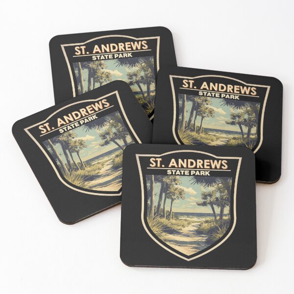 Item preview, St. Andrews State Park Florida Travel Art Badge designed and sold by KrisSidDesigns.