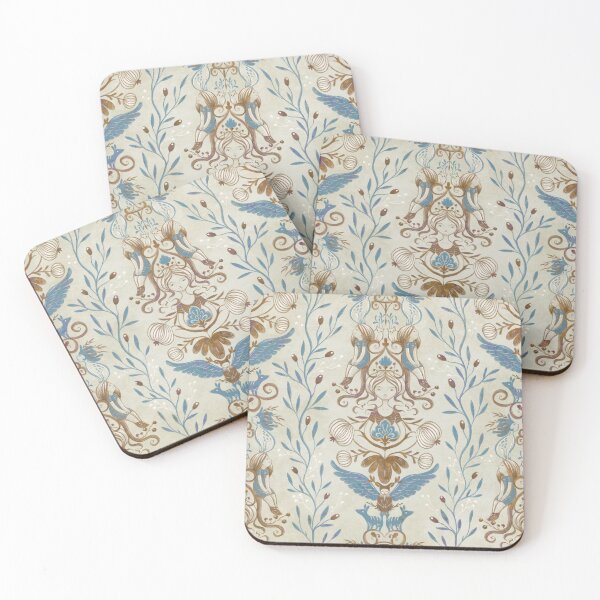 Item preview, Damask pattern with girls designed and sold by Gaia Marfurt.