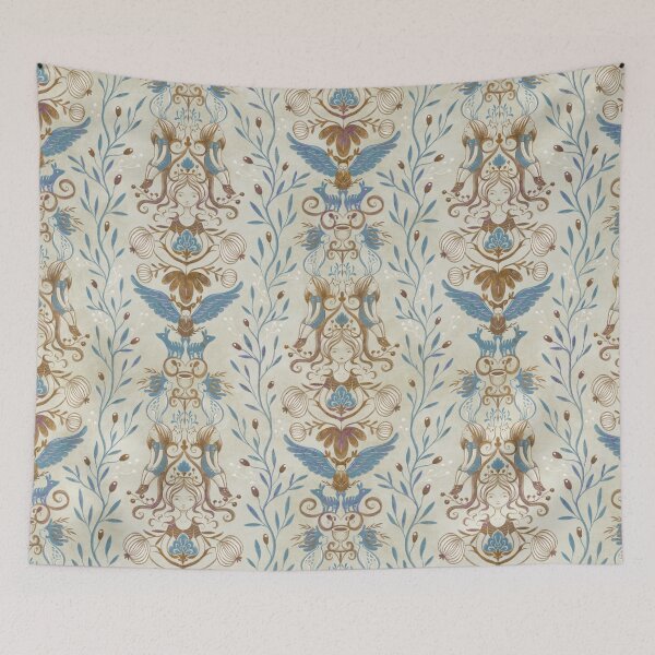 Item preview, Damask pattern with girls designed and sold by Gaia Marfurt.