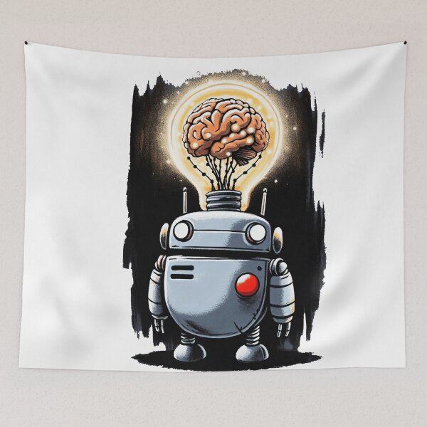 Item preview, Brainy Bot: Lightbulb Head Sketch Art designed and sold by Slick-Waffles.