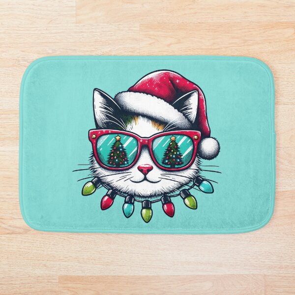Item preview, Luces navideñas para gatos Gato de Papá Noel maúlla gato navideño designed and sold by binxlystudio.