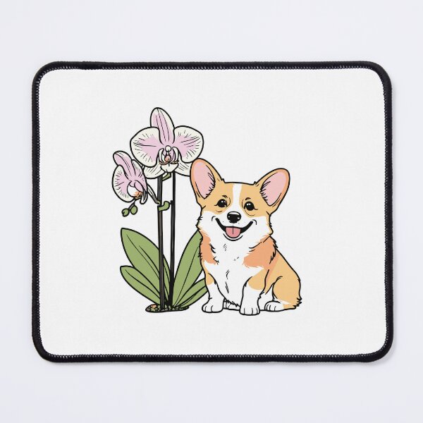 Item preview, Cute Corgi with Orchidea designed and sold by MaateoDesign.