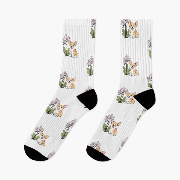 Item preview, Cute Corgi with Orchidea designed and sold by MaateoDesign.