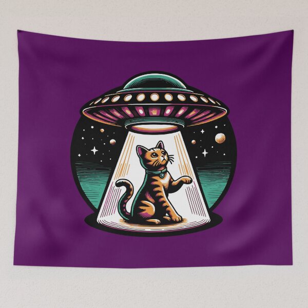 Item preview, UFO Cat Abduction designed and sold by roswellboutique.