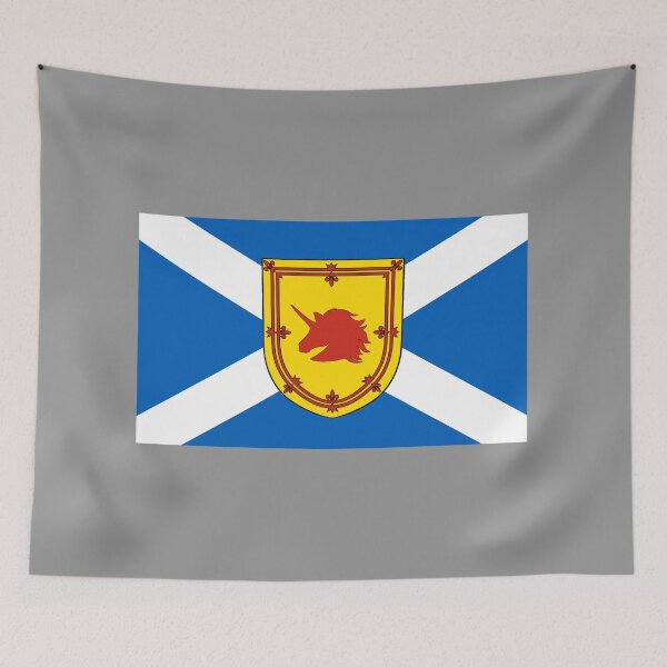 Item preview, Scottish Saltire Flag with Unicorn Head Shield (bratach shalainn na h-Alba le sgiath cheann aon-adharcach) designed and sold by JonathanR1994.