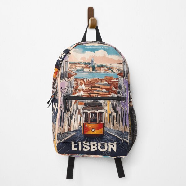 Item preview, Lisbon Vintage Travel Poster designed and sold by TravelerRat.