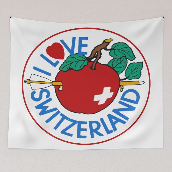 Artikelvorschau, Aufkleber „Ich liebe die Schweiz“ entworfen und verkauft von Decal Mania.