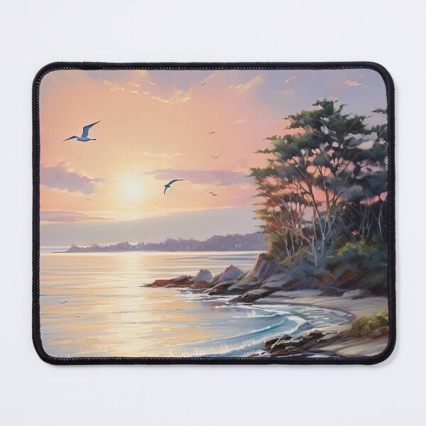 Item preview, Sandy beach at sunset - Landscape painting designed and sold by TheArtistOf2022.