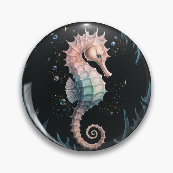 Aperçu de l'œuvre Hippocampe coloré parmi les étoiles et les bulles créée et vendue par notevidia.
