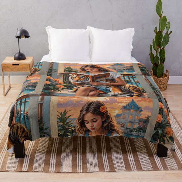 Item preview, Beach Balcony Reader With Tiger designed and sold by IvaRenee.
