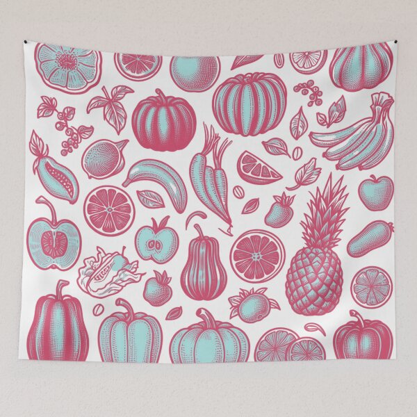 Item preview, Fruits and Vegetables from the Blue-Pink Garden designed and sold by DotLineColor.