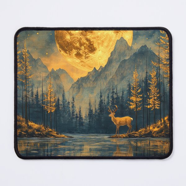 Item preview, Beautiful fantasy painting of deer by the lake designed and sold by MargaretWiktor.