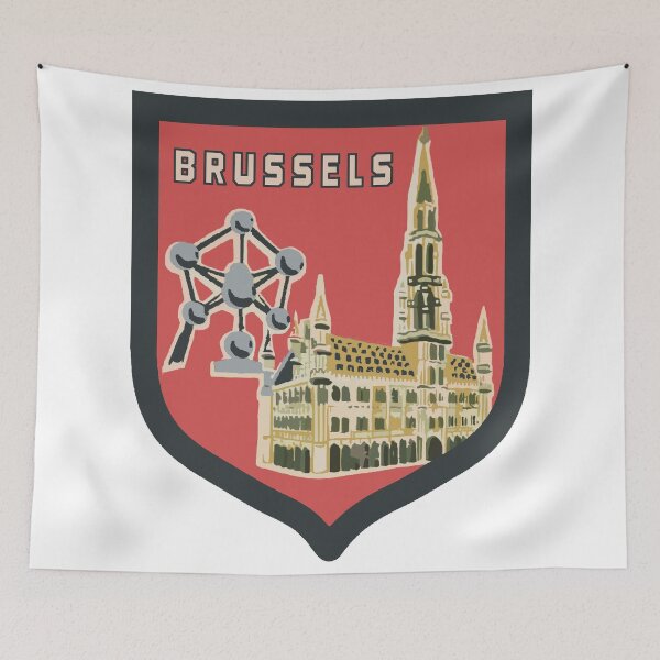 Item preview, Brussels Belgium Vintage Style Decal designed and sold by Decal Mania.