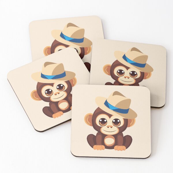 Item preview, Adorable Monkey Sitting Smiling Cute Hat designed and sold by ArtPuffen.