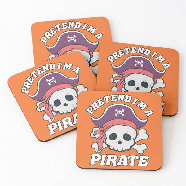 Item preview, Pretend I'm A Pirate Funny Halloween Quote Skull Cartoon designed and sold by RayanPod.