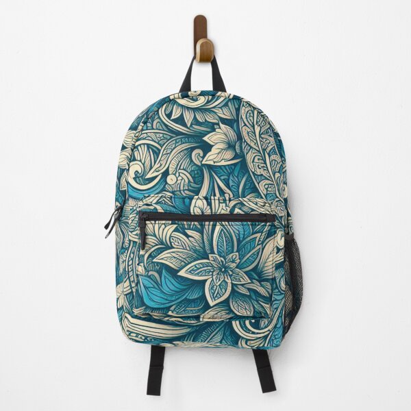 Item preview, Blue floral ethnic sketchy pattern designed and sold by flisq.
