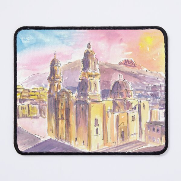 Item preview, Zacatecas Mexico City and Cathedral view Scene at Dusk designed and sold by artshop77.