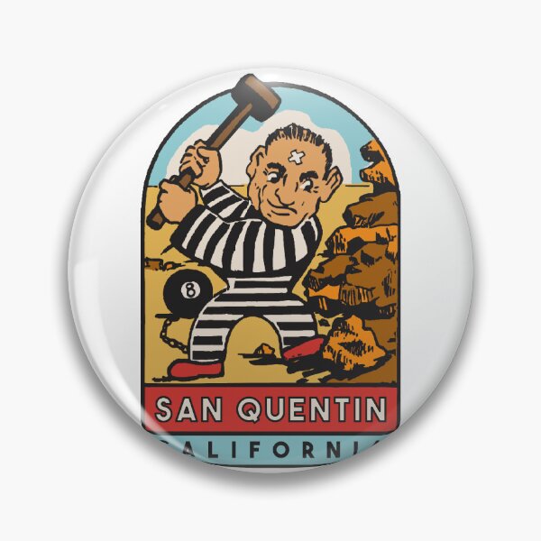 Aperçu de l'œuvre Autocollant de style vintage de San Quentin en Californie créée et vendue par Decal Mania.