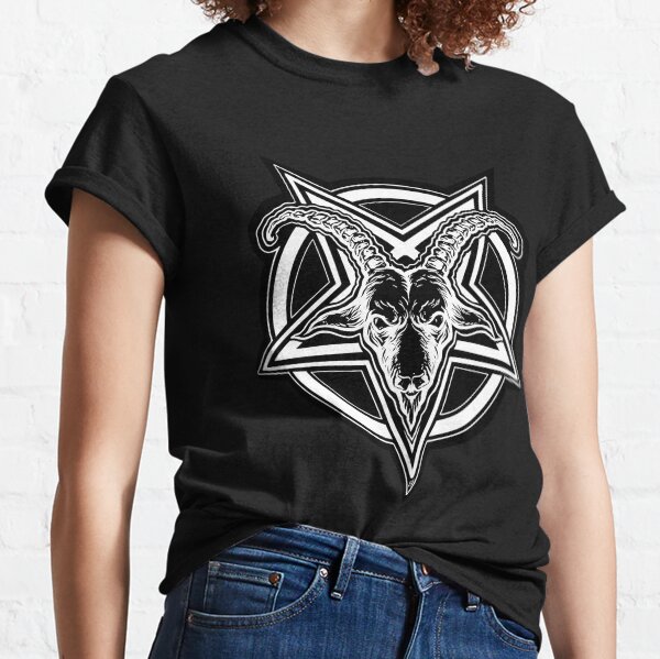 Artikel-Vorschau von Siegel des Baphomet, Leviatan, Ziegenkopf, Ziegenschädel, Pentagramm-Design, satanisches T-Shirt, okkulte Kunst, Symbole dunkler Magie, Hexerei, Black Philippe, Vintage-Hexe, designt und verkauft von SSINAMOON.