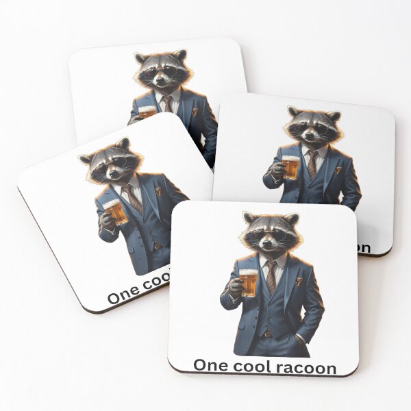 Item preview, Racoon with beer and suit Cute racoon designed and sold by WHDProduction45.