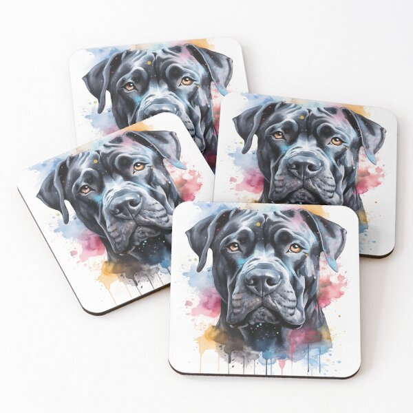 Item preview, Black Cane Corso Watercolor Portrait designed and sold by Samuelsboro.