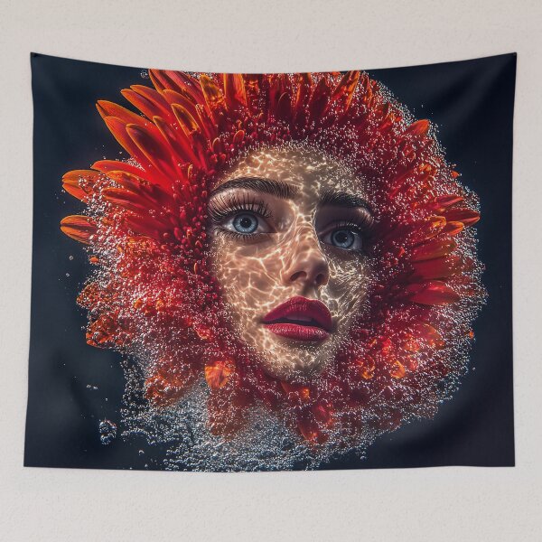 Item preview, "Attractive Woman in Flower Transparency" designed and sold by MacroArtHub.
