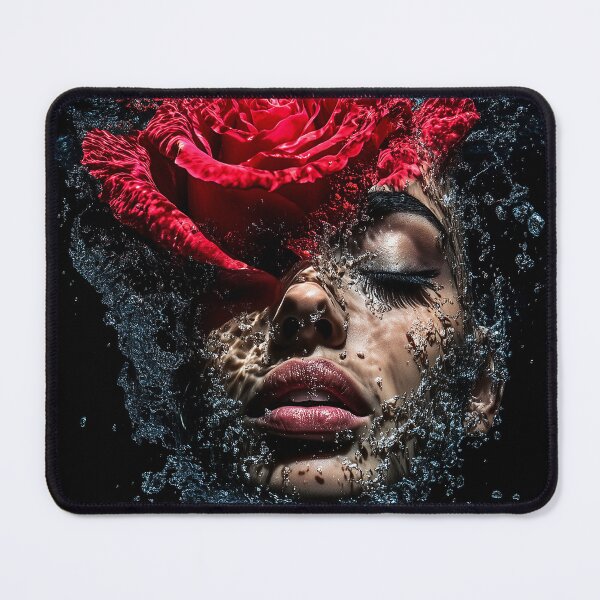 Item preview, "Surreal Rose-Woman in Water" designed and sold by MacroArtHub.