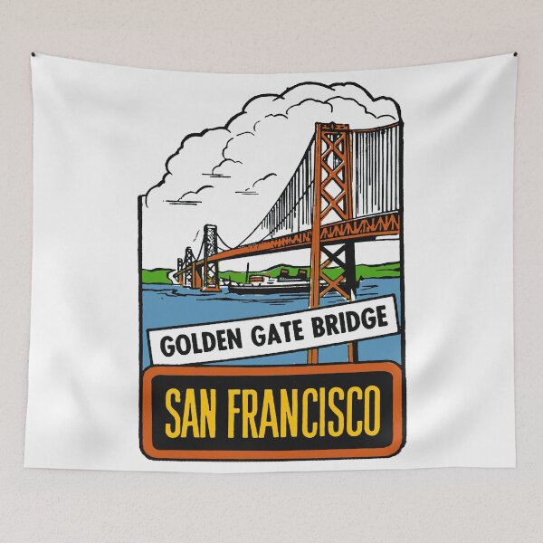 Item preview, Golden Gate Bridge San Fran Vintage Style Decal designed and sold by Decal Mania.