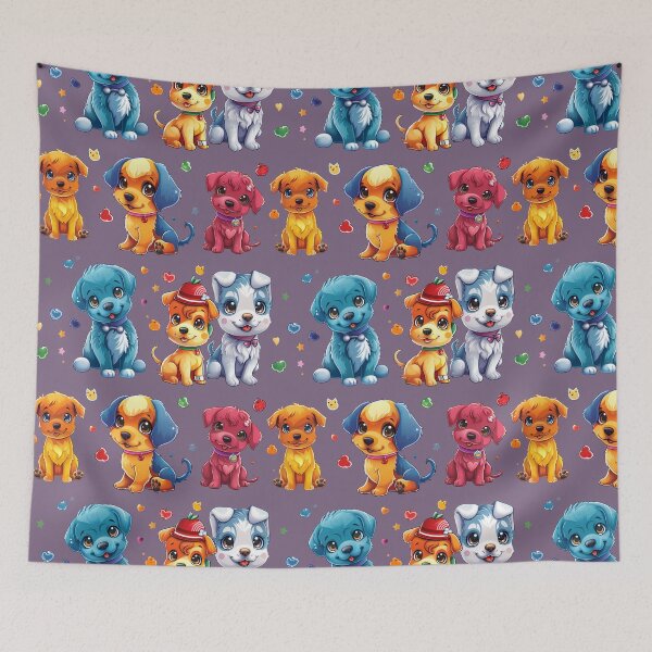 Item preview, Puppy Dog's Stickers and rainbow color, Small Heart, small butterfly, multi colored leaves, yellow puppy, Blue puppy, Rad puppy, The puppy has bright, adorable eyes. designed and sold by CHOKCHAIVONGDEE.