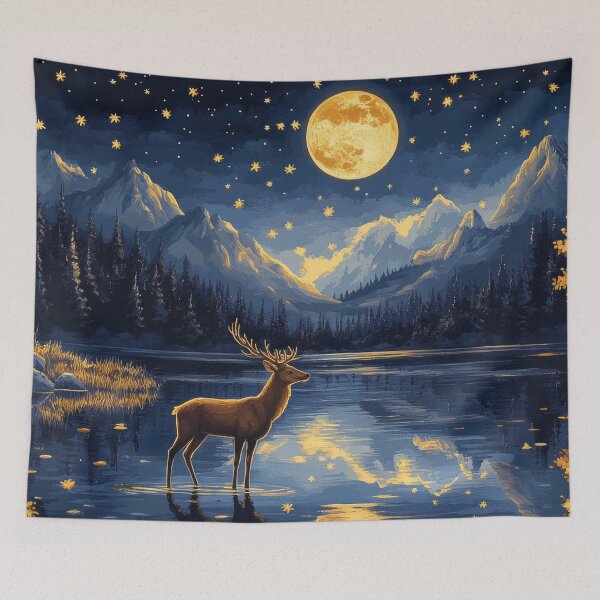 Item preview, Enchanted Autumn: Majestic Deer by a Tranquil Lake designed and sold by MargaretWiktor.
