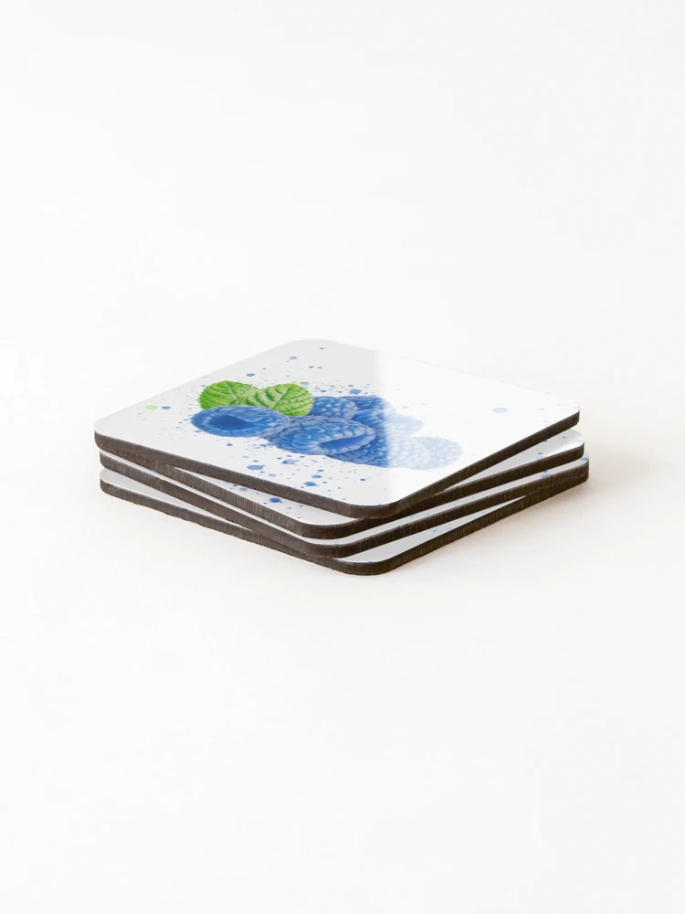 Thumbnail 4 of 5, Coasters (Set of 4), Blue Raspberry designed and sold by FrankGremlo.