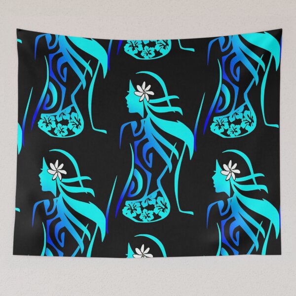 Item preview, VIRGO - Zodiac (blue - Polynesian style) designed and sold by Nesian-Tahiti.