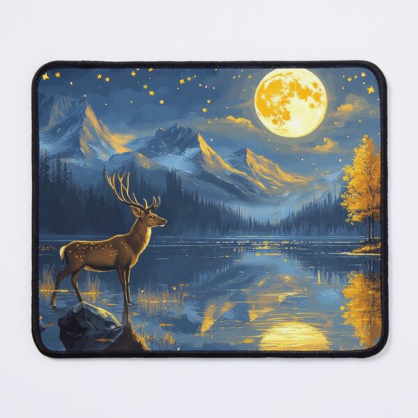Item preview, Enchanted Autumn: Majestic Deer by a Tranquil Lake designed and sold by MargaretWiktor.