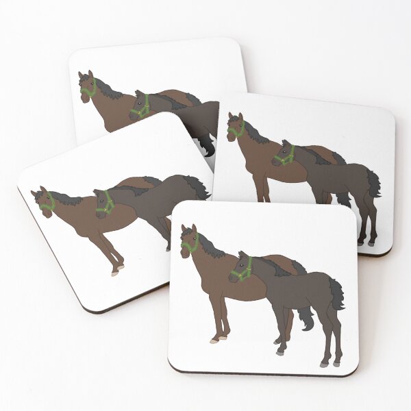 Item preview, Mare and Foal Green/Bay designed and sold by Abby Art Studio.