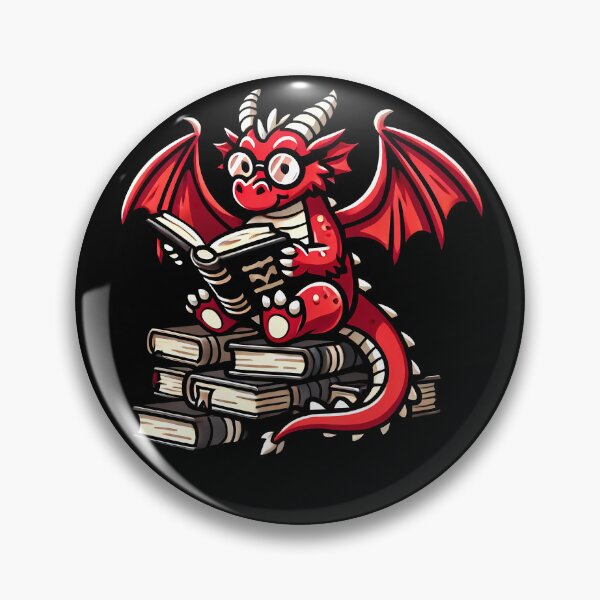 Item preview, Cute red dragon reading books designed and sold by CharmSpell.