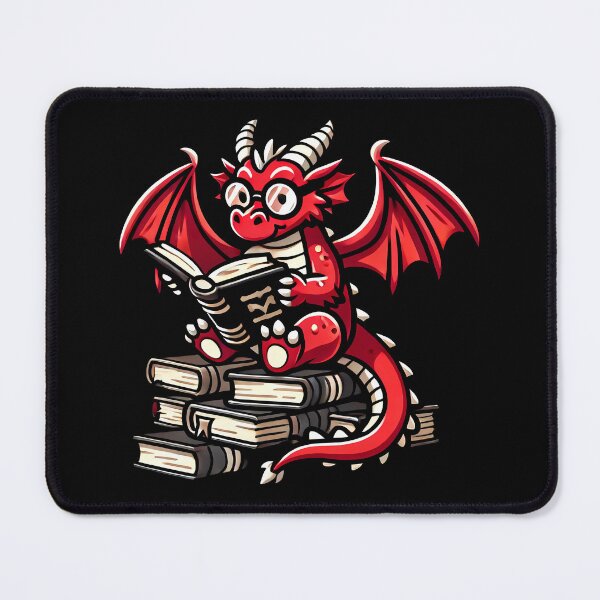 Item preview, Cute red dragon reading books designed and sold by CharmSpell.
