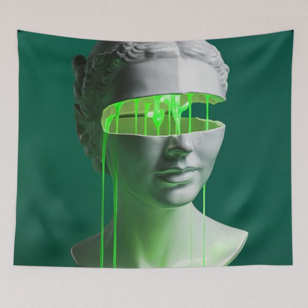 Item preview, Surreal Neon Green Slime Porcelain Bust designed and sold by psychcyberpunk.